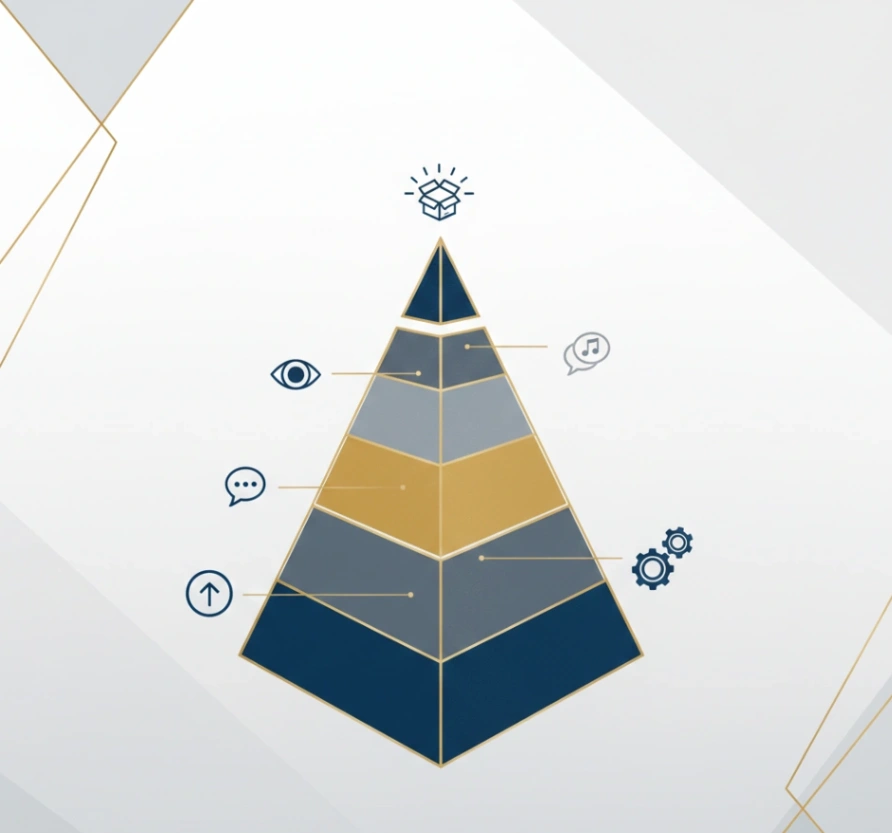 piramide sobre pilares del branding en el marketing